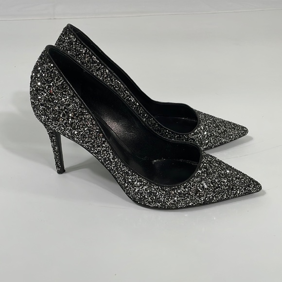 M. Gemi Shoes - M.Gemi Heels Pumps Made In Italy Black and Silver Sparkle Dressy 39.5 8.5-9
